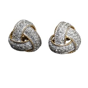 Carolee Crystal Studded Knot Clip Earrings